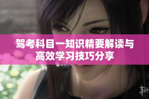 驾考科目一知识精要解读与高效学习技巧分享
