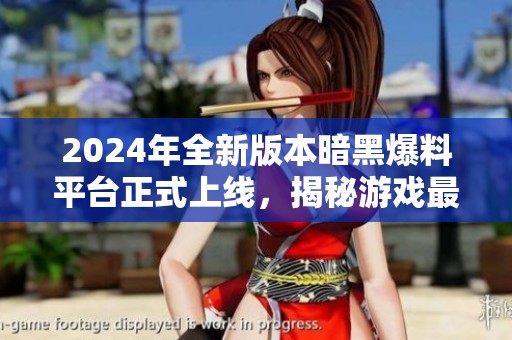 2024年全新版本暗黑爆料平台正式上线，揭秘游戏最新动态