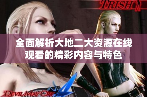 全面解析大地二大资源在线观看的精彩内容与特色
