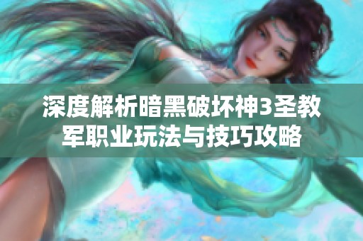 深度解析暗黑破坏神3圣教军职业玩法与技巧攻略