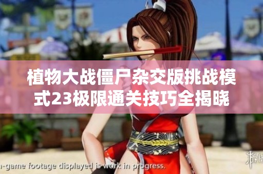 植物大战僵尸杂交版挑战模式23极限通关技巧全揭晓