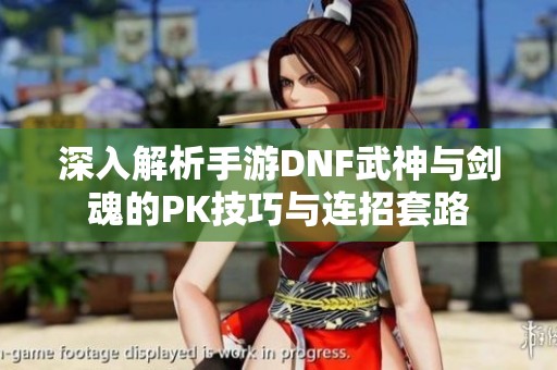深入解析手游DNF武神与剑魂的PK技巧与连招套路