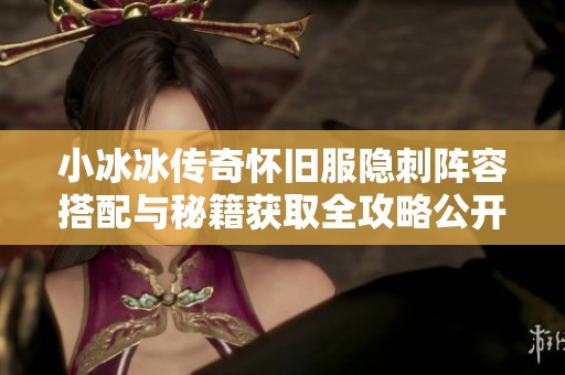 小冰冰传奇怀旧服隐刺阵容搭配与秘籍获取全攻略公开
