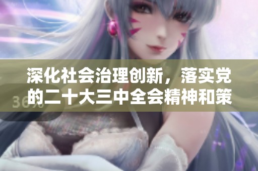 深化社会治理创新，落实党的二十大三中全会精神和策略