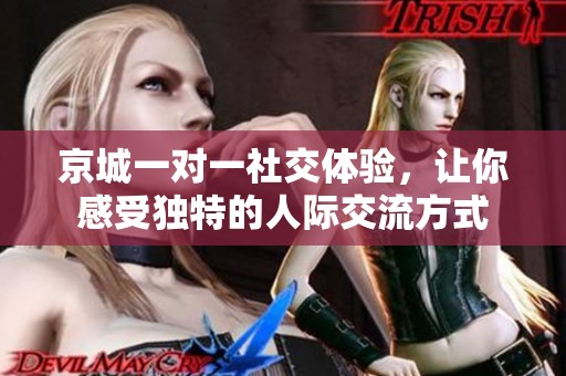京城一对一社交体验，让你感受独特的人际交流方式
