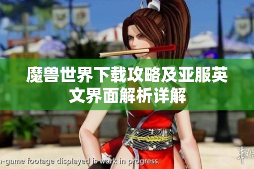 魔兽世界下载攻略及亚服英文界面解析详解