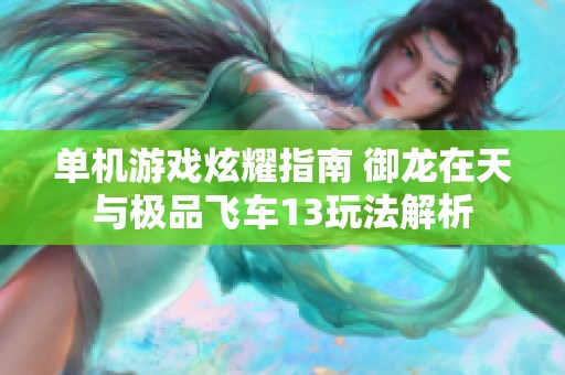 单机游戏炫耀指南 御龙在天与极品飞车13玩法解析