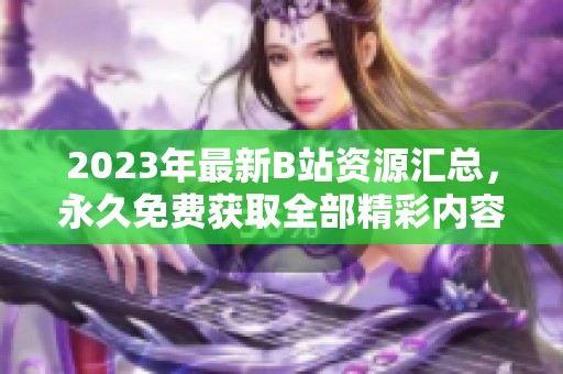 2023年最新B站资源汇总，永久免费获取全部精彩内容