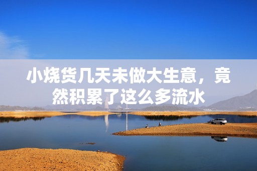 小烧货几天未做大生意，竟然积累了这么多流水