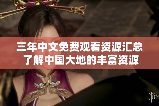三年中文免费观看资源汇总 了解中国大地的丰富资源与文化