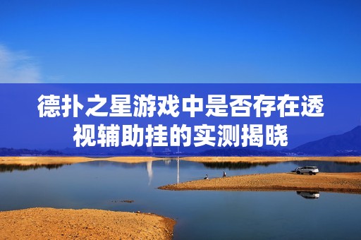 德扑之星游戏中是否存在透视辅助挂的实测揭晓