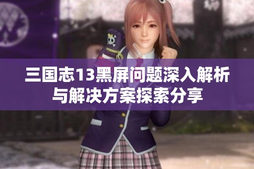三国志13黑屏问题深入解析与解决方案探索分享