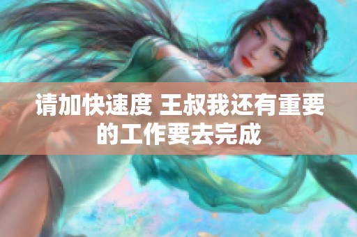 请加快速度 王叔我还有重要的工作要去完成