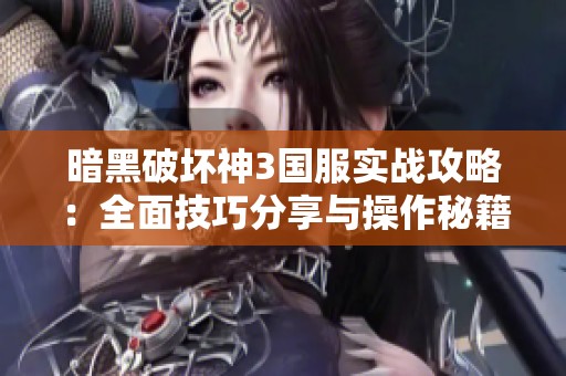 暗黑破坏神3国服实战攻略：全面技巧分享与操作秘籍