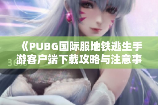 《PUBG国际服地铁逃生手游客户端下载攻略与注意事项》