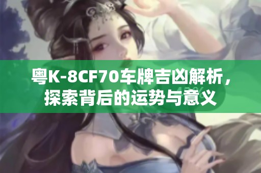粤K-8CF70车牌吉凶解析，探索背后的运势与意义