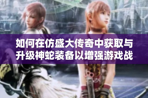 如何在仿盛大传奇中获取与升级神蛇装备以增强游戏战斗力方法分享