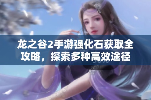 龙之谷2手游强化石获取全攻略，探索多种高效途径