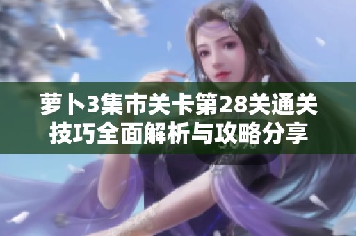 萝卜3集市关卡第28关通关技巧全面解析与攻略分享
