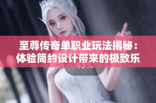 至尊传奇单职业玩法揭秘：体验简约设计带来的极致乐趣