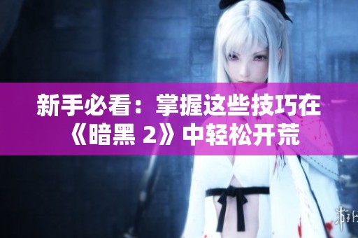 新手必看：掌握这些技巧在《暗黑 2》中轻松开荒